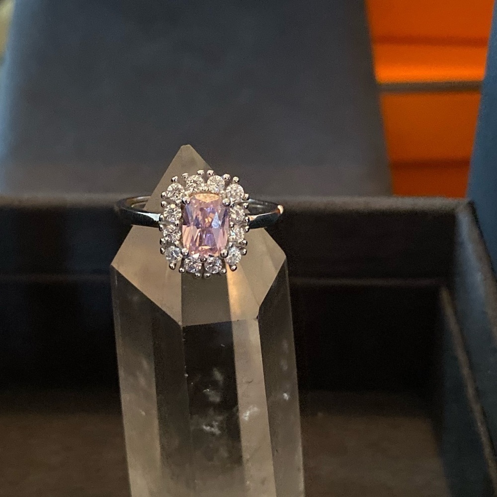 925 sterling silver and pink morganite ring